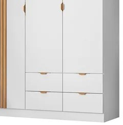 Guarda Roupa Infantil Detalhe Ripada 3 Portas Ayla Branco - Phoenix