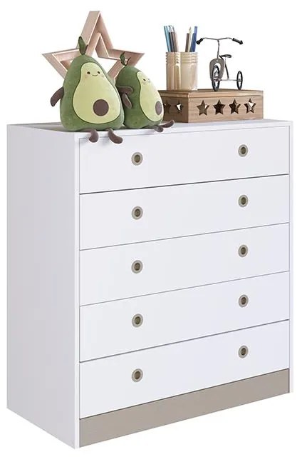 Cômoda Quarto Infantil Com 5 Gavetas Amore Meu Fofinho
