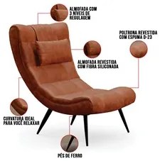 Kit 2 Poltronas Decorativas Sala de Estar com Almofada e Pés Palito Lo