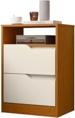 Mesa de Cabeceira com Gavetas Kit 2 Sole Flex Cinamomo/Off - Albatroz