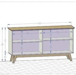 Balcão Aparador Buffet Opala 3 Portas Madeira Cinamomo/Branco - Bechar