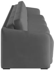 Sofá Cama Casal para Sala 436cm Polska Z08 Veludo Cinza Escuro - Mpoze
