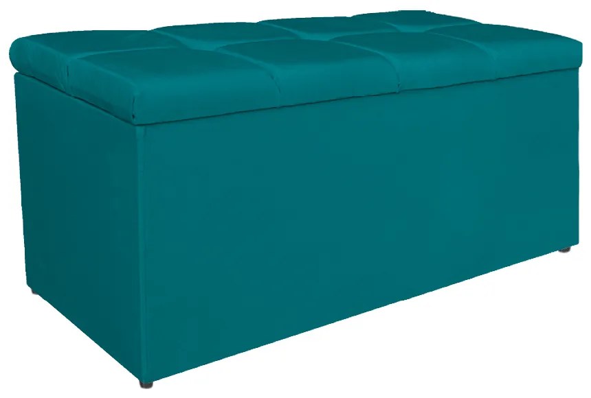 Calçadeira Estofada Manchester 90 cm Solteiro Suede Azul Turquesa - ADJ Decor
