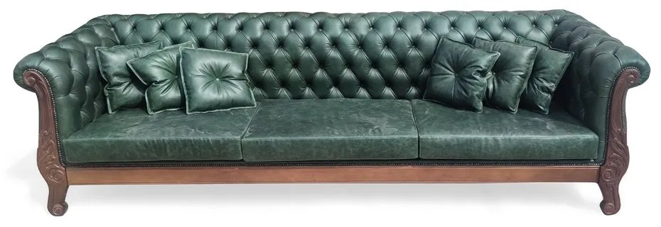 Sofá Versalhes Detalhes em Capitonê com Tachas Madeira Maciça Entalhada Design de Luxo Peça Artesanal
