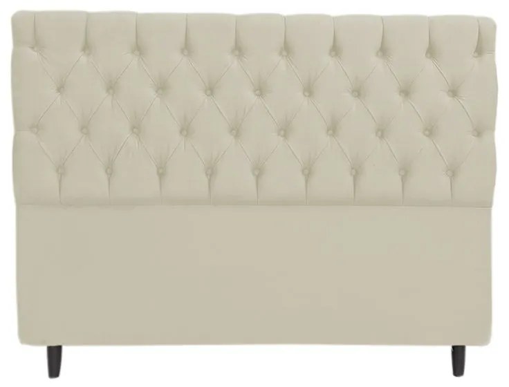 Cabeceira com Calçadeira Baú Queen 160cm Nicole Suede Bege - Sheep Estofados - Bege