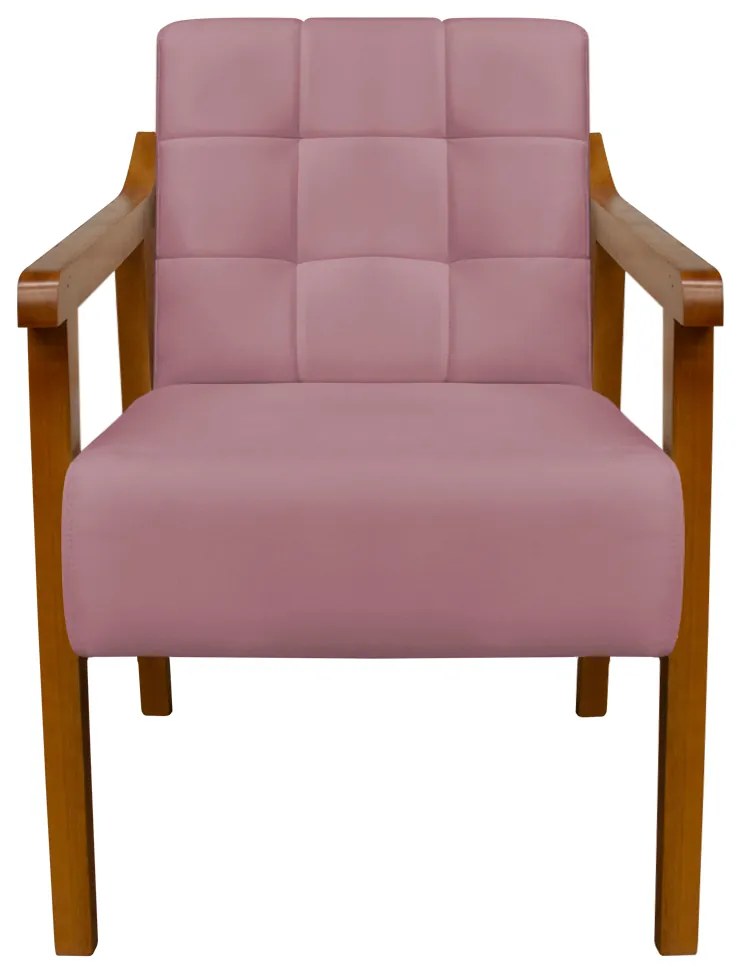 Poltrona Decorativa Vênus Veludo Rose