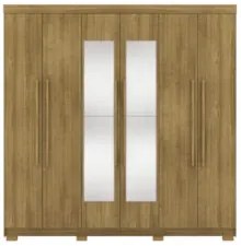 Guarda Roupa Casal 218cm Com Espelho Bolty Nature V02 - Mpozenato