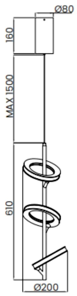 Pendente Anillo 20X61Cm Vertical Led 40W 3000K Bivolt Alumínio Dourado...
