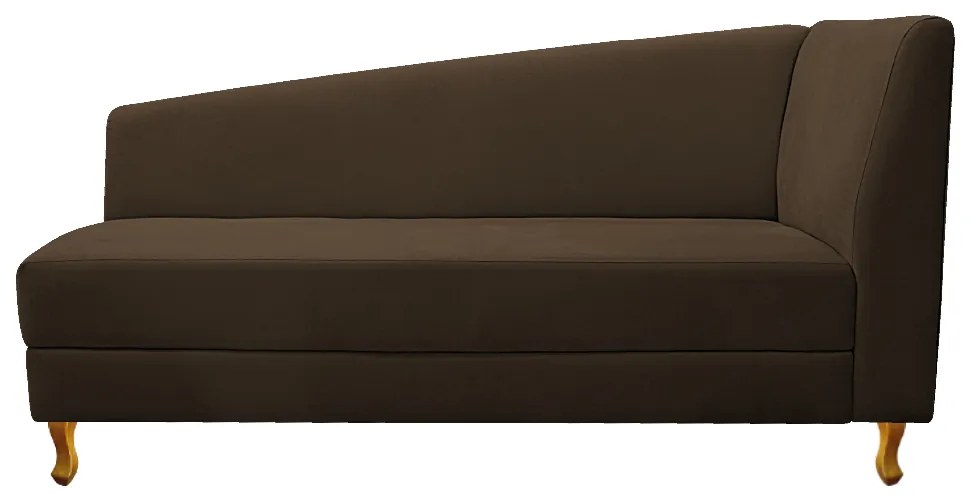Recamier Valéria 140cm Lado Esquerdo Suede Marrom - ADJ Decor