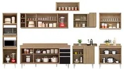 Armário de Cozinha Modulada de Canto 9 Peças CP05 Balcão com Tampo Cas