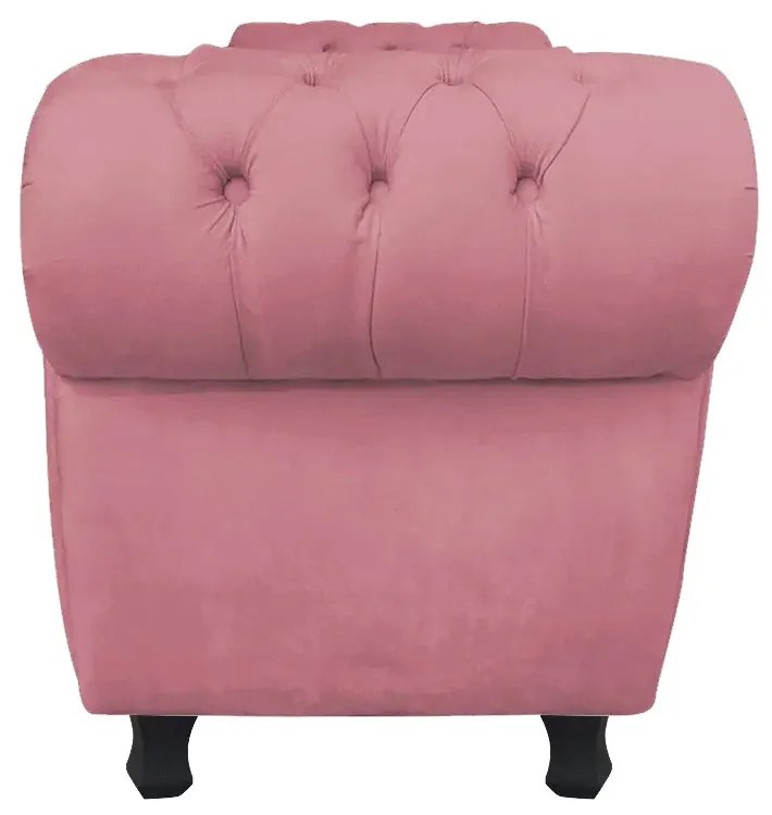Recamier com Baú Grécia Namoradeira Calçadeira Suede Rosê - D'Rossi