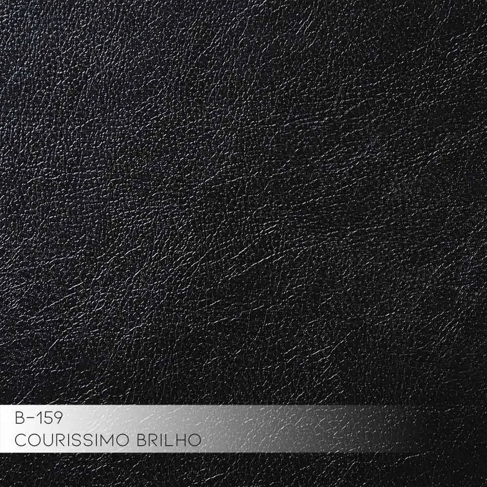 Sofá 3 Lugares Sala de Estar Bipartido Base de Madeira Euro 230 cm PU Preto G15 - Gran Belo