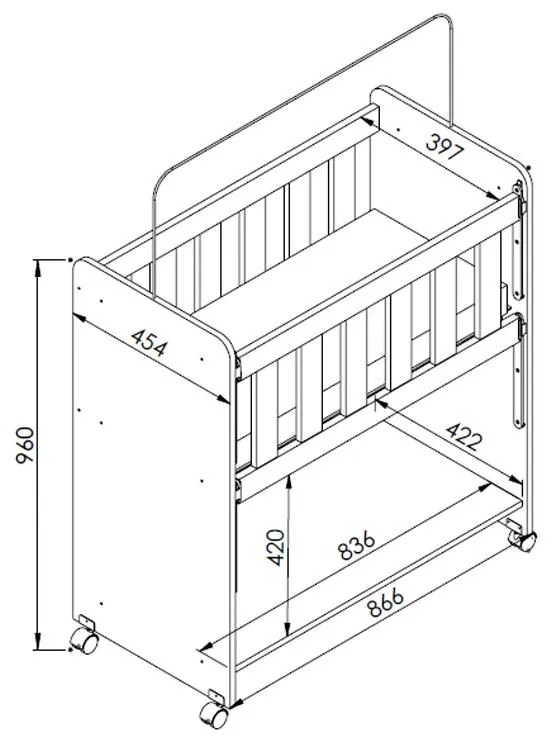 Berço Infantil Mini Cama Multifuncional Escrivaninha Branco