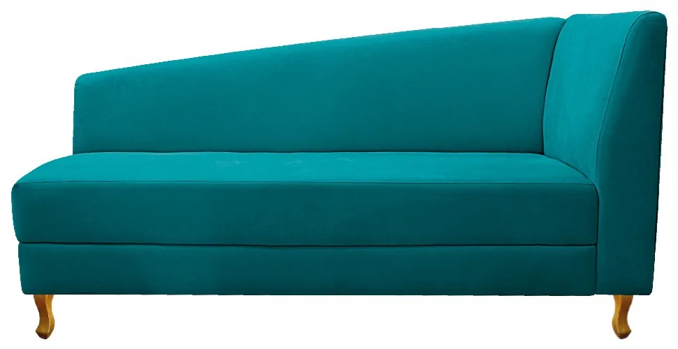 Recamier Valéria 185cm Lado Esquerdo Suede Azul Turquesa - ADJ Decor