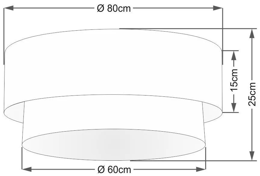 Plafon Duplo Cilíndrico Vivare Md-3021 Cúpula Tecido 80x60cm - Bivolt