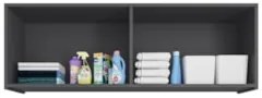 Armário Aéreo Multiuso Lavanderia 118cm Monna Grafite Z34     - Mpozen
