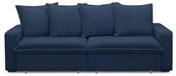 Sofá Retrátil Reclinável 3 Lugares 195cm Roma F05 Veludo Azul - Mpozen