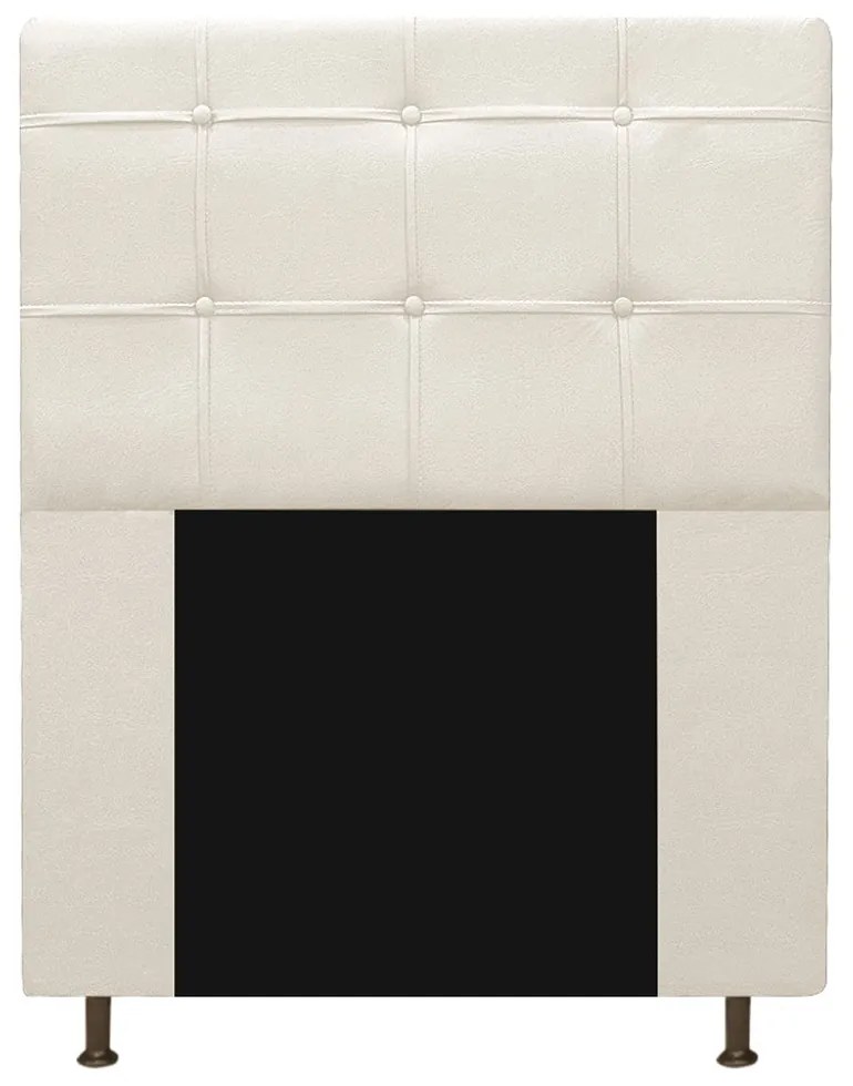 Kit Cabeceira e Calçadeira Baú Estofada Mel 90 cm Solteiro Com Capitonê Corano Bege - ADJ Decor