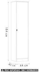 Sapateira Vertical Armário Multiuso 1 Porta Pocco Amêndoa D02 - Mpozen