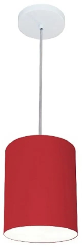 Lustre Pendente Cilíndrico Md-4012 Cúpula em Tecido 18x25cm Bordo - Bivolt