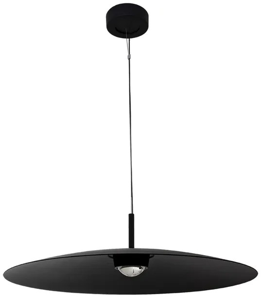 Pendente Led Aluminio 12W 60 3000K 60Cm Plato - PRETO