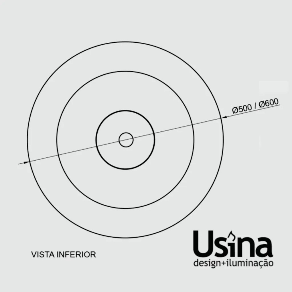 Pendente Tule Ø50X25,5Cm 1Xmr16 - Usina 25122/50 (PT - Preto Texturizado, Igual a Cor 1)