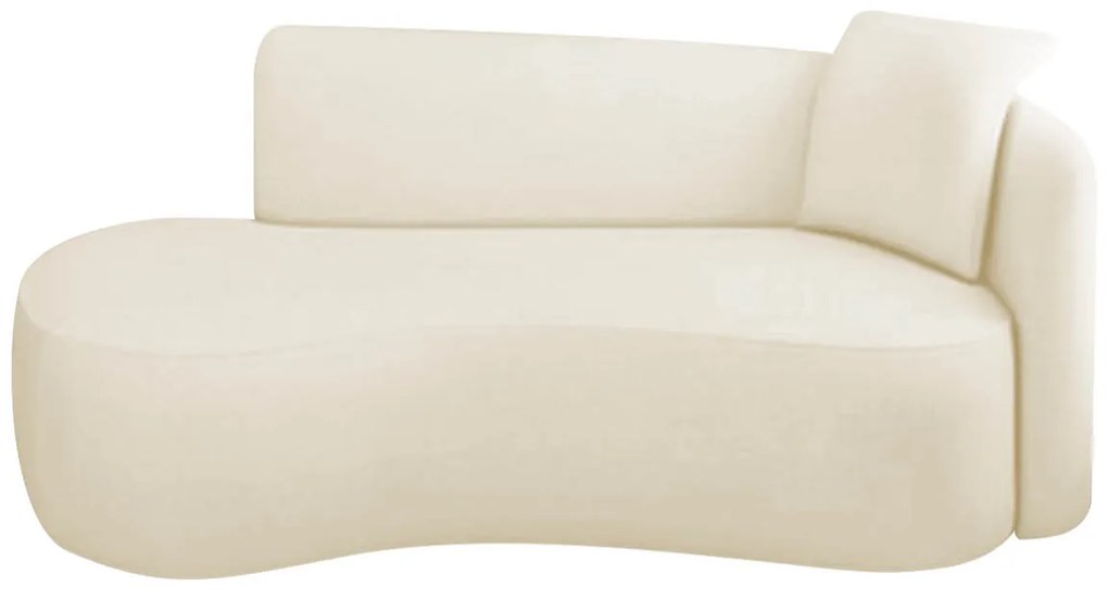 Divã Recamier Suíça Curvo Sala Recepção 150cm Lado Esquerdo Bouclé