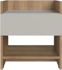 Mesa de Cabeceira 40cm com 1 Gaveta Freyr Mel/Arenas F10 - Mpozenato