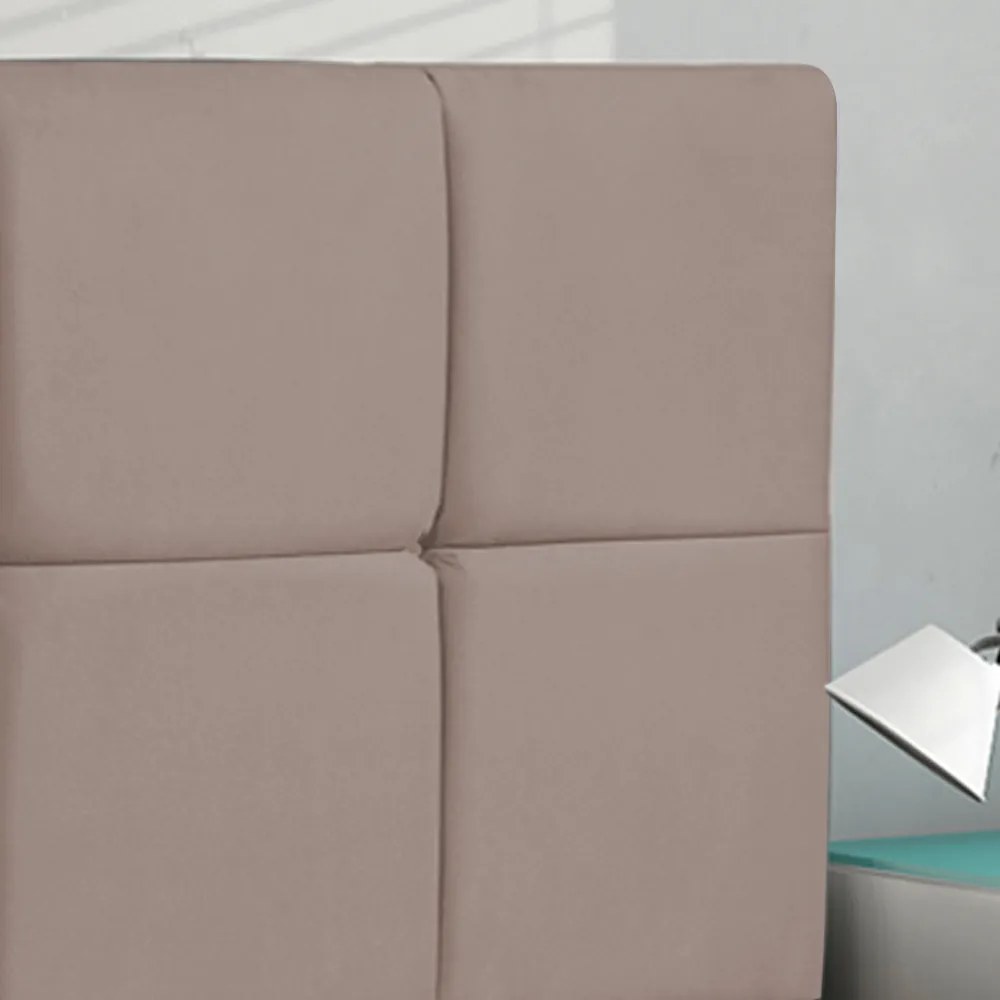 Cabeceira Roma para Cama Box Queen 160 cm Suede I02 - D'Rossi - Bege