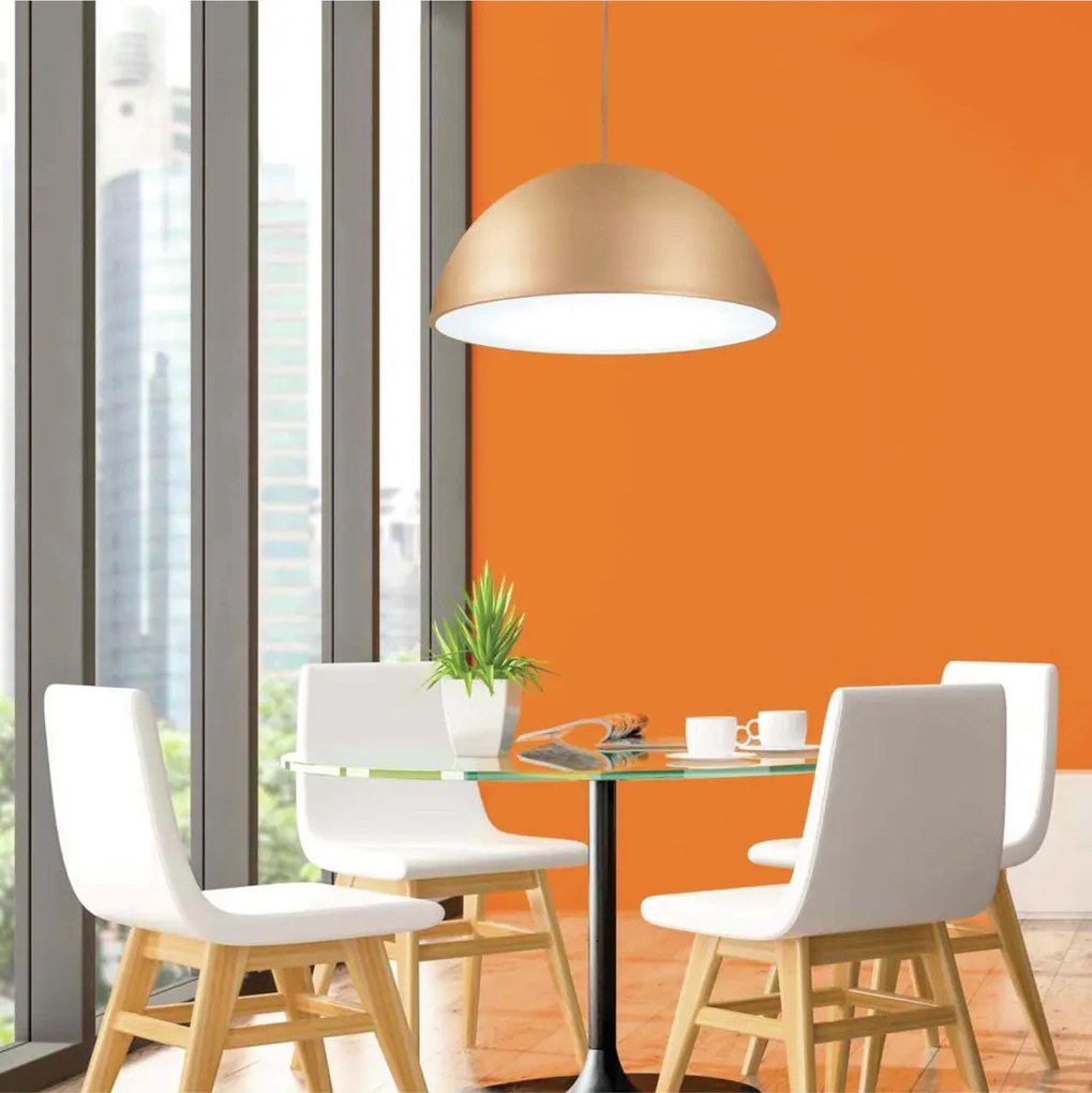 Pendente Orbe C/ Difusor Acrílico Metal Ø60X27Cm 4Xe27 / Meia Esfera |... (FN-F - Fendi Fosco)