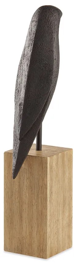 Enfeite Decorativo "Pássaro" em Poliresina Preto 44x9 cm - D'Rossi