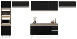 Armário de Cozinha Modulada 5 Peças CP15 Balcão com Pia Inox Castanho/