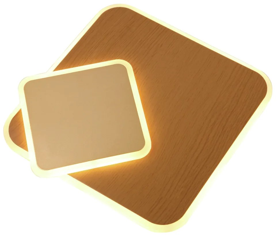 Plafon Cedro 45,8X45,8X4,5Cm Led 60W 3000K Bivolt Alumínio E Acrílico...