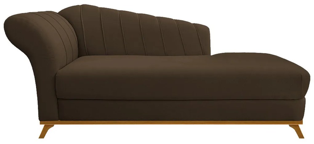 Recamier Vanessa 140cm Lado Direito Suede Marrom - ADJ Decor