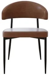 Cadeira de Jantar Estofada Fixa Chloe M25 Sintético Marrom - Mpozenato