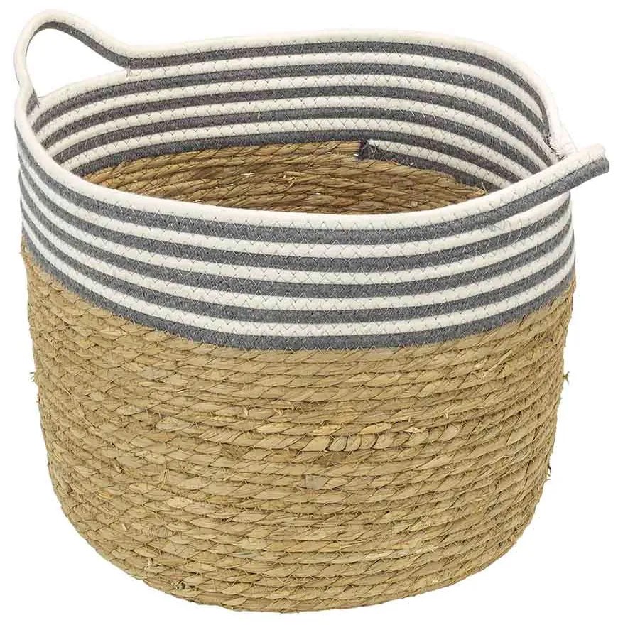 Cesto Patay Natural Cinza e Branco – 34cm