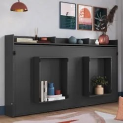 Cama Solteiro Infantil Articulação Horizontal Isis Grafite A05 - Mpoze