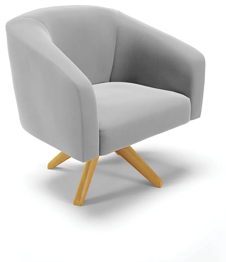 Namoradeira e 2 Poltronas Giratória MA30 Stella Suede D03 - D'Rossi - Cinza