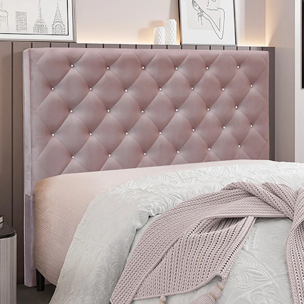 Cabeceira Decorativa Casal 1,40M Tàzio Veludo Lilás G63 - Gran Belo