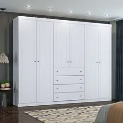 Guarda Roupa Casal 6 Portas Americano Branco - Henn