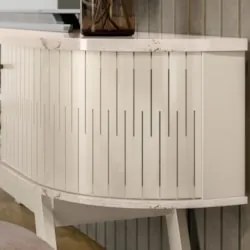 Painel para TV 75 Pol com Rack Bancada 208cm Luna Z10 Calacata/Off Whi