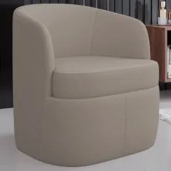 Kit 2 Poltronas Giratória Decorativa para Sala Dandara Z08 Boucle Bege