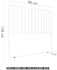 Cabeceira Cama Box Solteiro 90cm Estofada Plutus Sintético Branco Z04