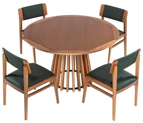 Conjunto Mesa Jantar Brisa + 04 Cadeiras Maya Verniz Avela - 72190 Sun House