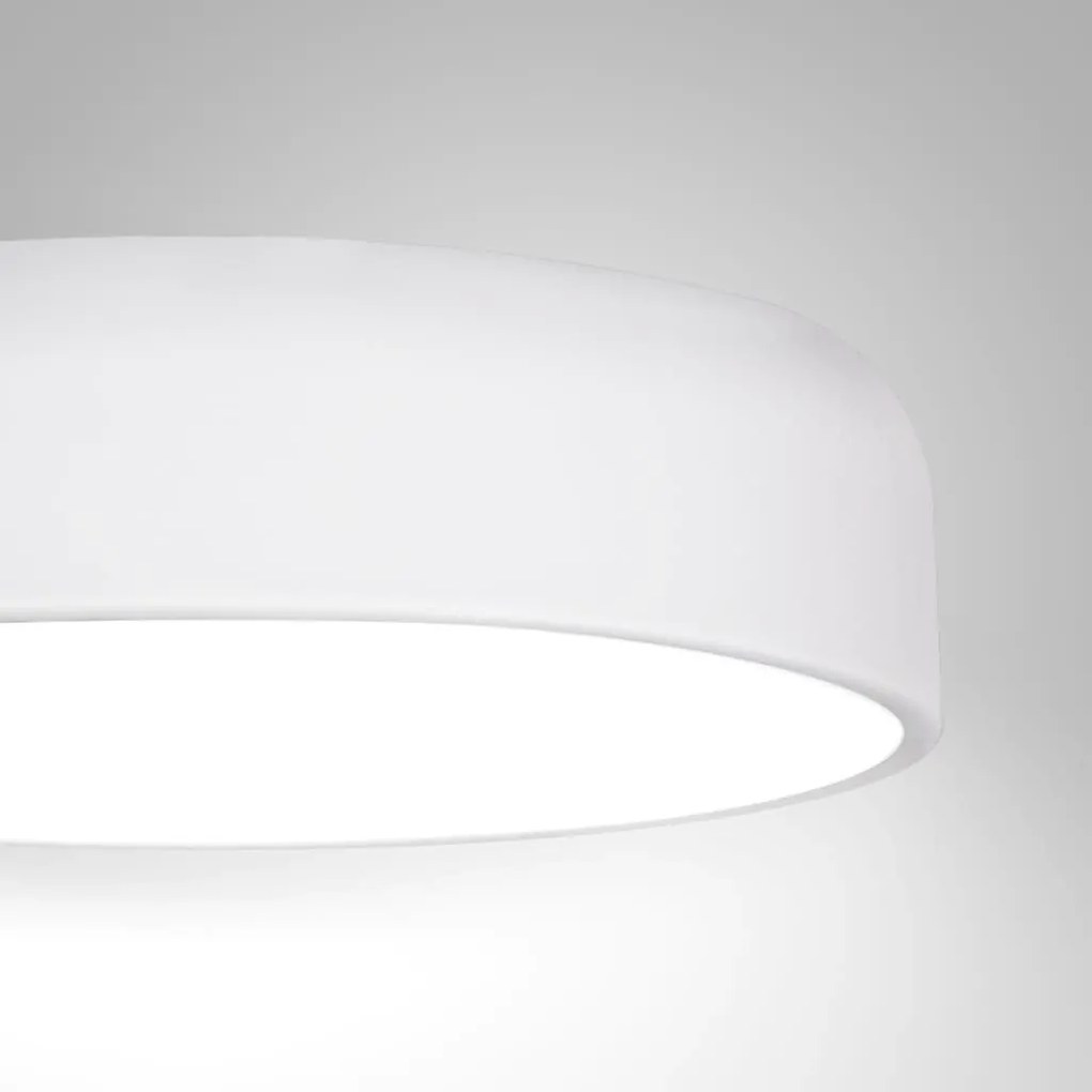 Plafon Titan Ø60X11Cm 8Xe27 Com Difusor Plano | Usina 16225/60 (BT - Branco Texturizado)