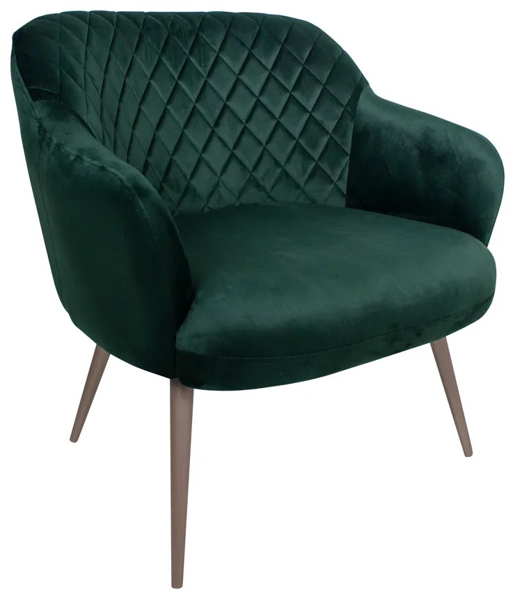 Poltrona Decorativa Kitana Pés Champagne Palito Veludo Verde G15 - Gran Belo
