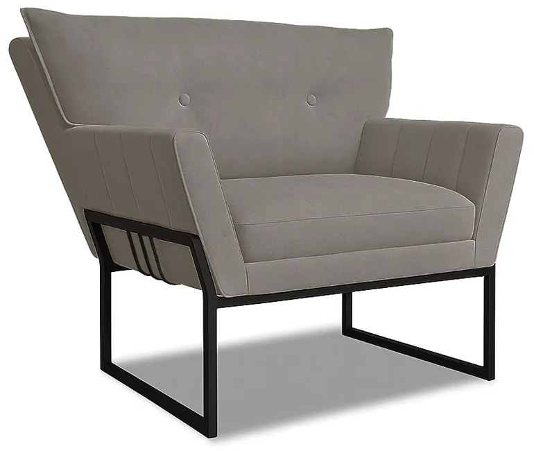 Poltrona Anitta Base Industrial Preto Suede Grafite D03 - D'Rossi