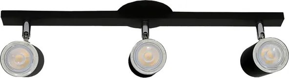 Spot Sobrepor Triplo Aluminio - PRETO FOSCO