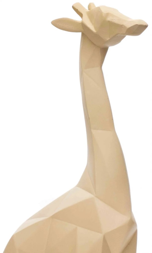 Escultura Decorativa Girafa Bege 30x10x4,5 Cm - D'Rossi