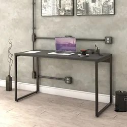Kit 2 Mesas de Escritório Office 135cm Estilo Industrial Prisma C08 Pr